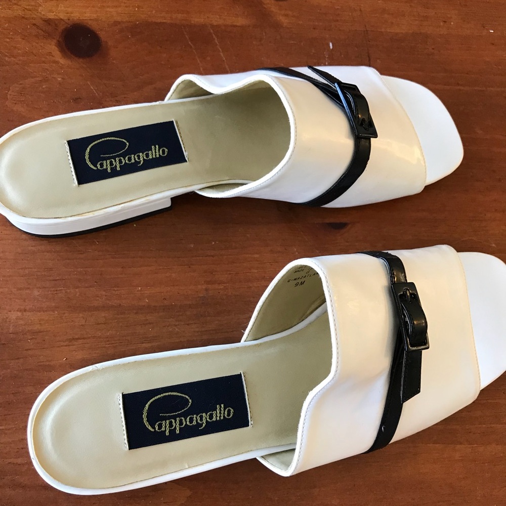 Never worn Pappagallo white and black flats size 9